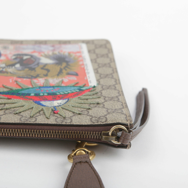 GUCCI GG Supreme 帆布郵差貼片斜背包-14