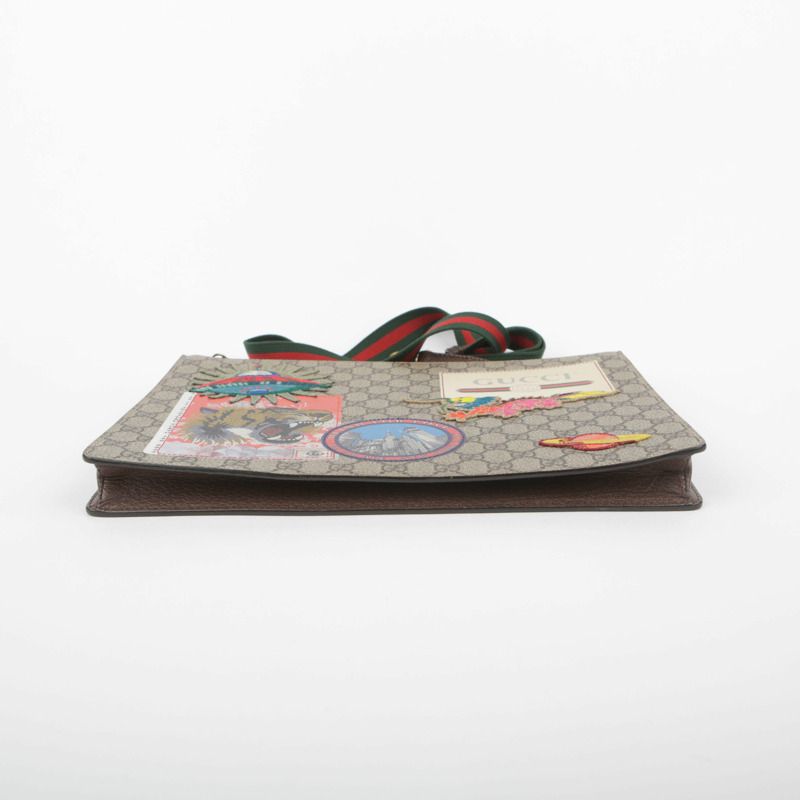 【包稅】GUCCI GG Supreme帆布信差貼布斜背包-10