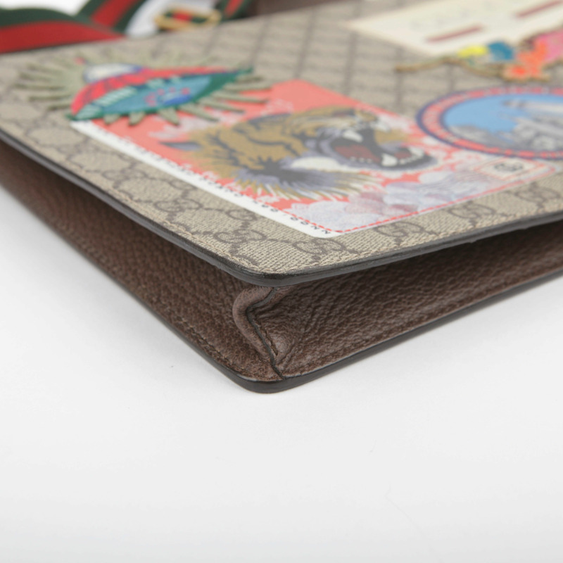 【包稅】GUCCI GG Supreme帆布信差貼布斜背包-11