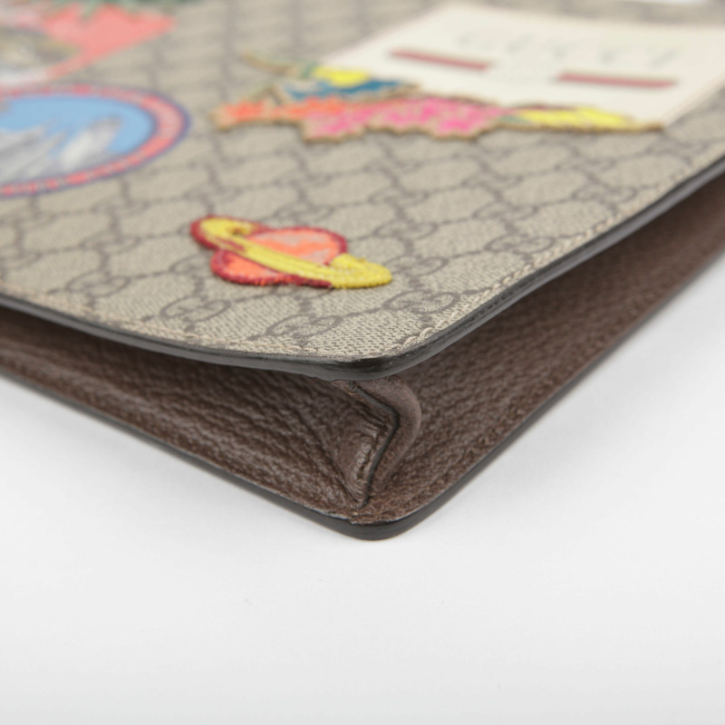 【包稅】GUCCI GG Supreme帆布信差貼布斜背包-12