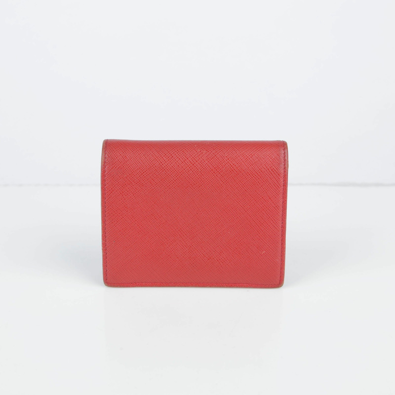 PRADA 紅色 Saffiano 皮革皮夾-2