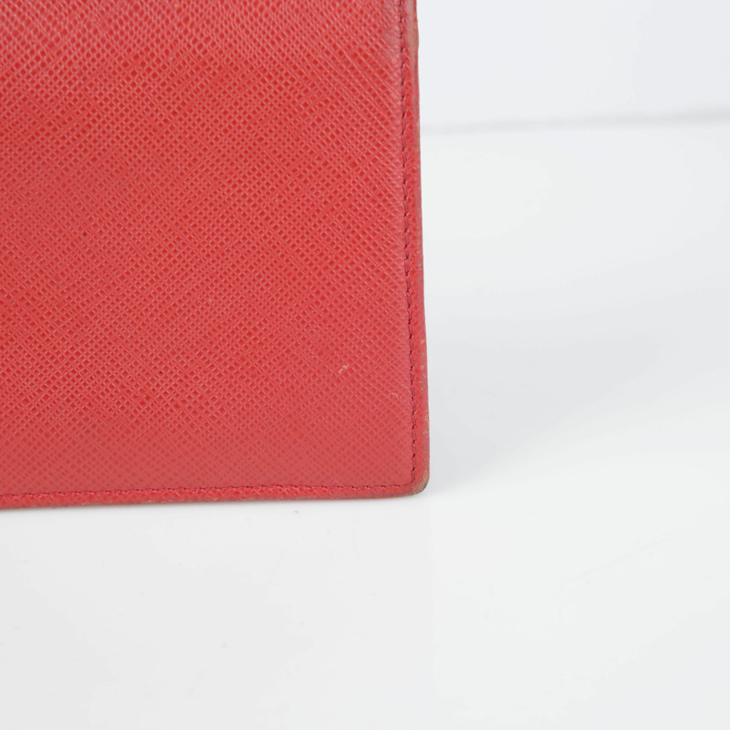 PRADA 紅色 Saffiano 皮革皮夾-3