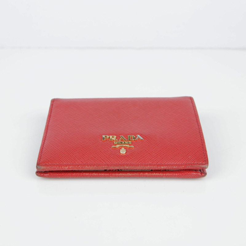 PRADA 紅色 Saffiano 皮革皮夾-7