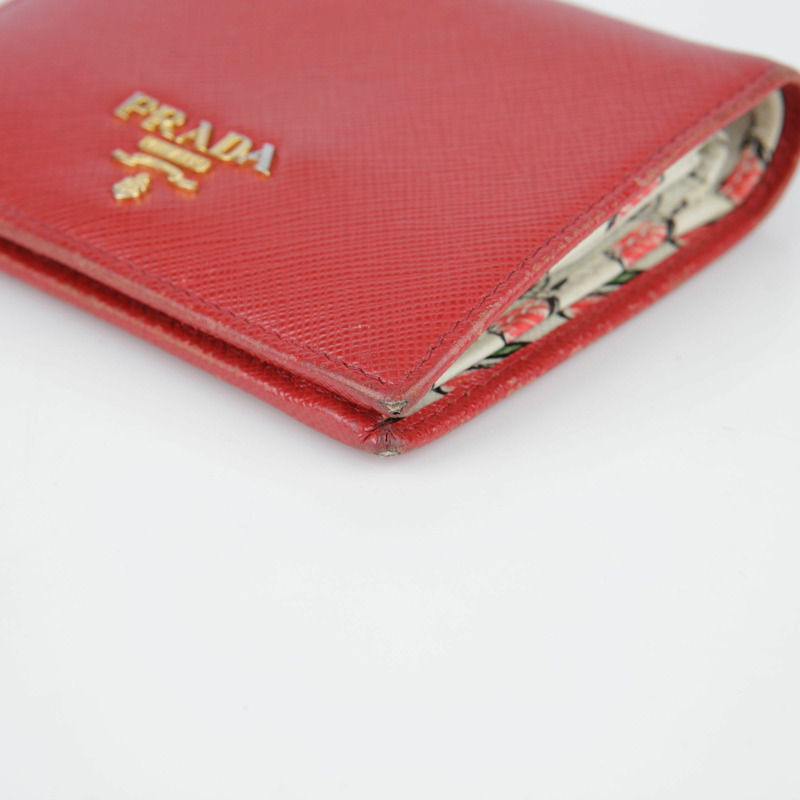 PRADA 紅色 Saffiano 皮革皮夾-8