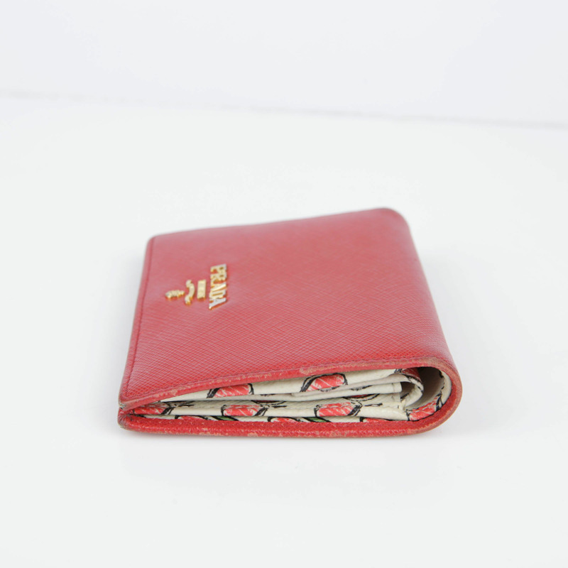 PRADA 紅色 Saffiano 皮革皮夾-9