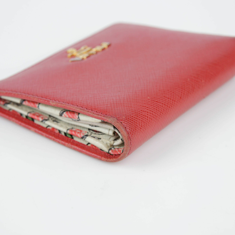 PRADA 紅色 Saffiano 皮革皮夾-10