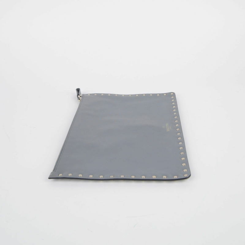 VALENTINO 灰色皮革 Rockstud 手拿包 0269BOL-6