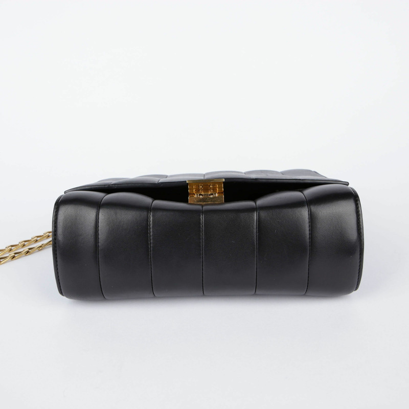 CELINE 絎縫鏈條單肩包 黑色-8
