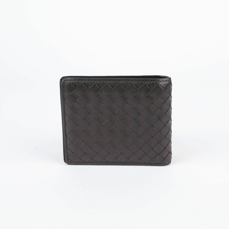 BOTTEGA VENETA 深棕色皮革 Intrecciato 錢包-2