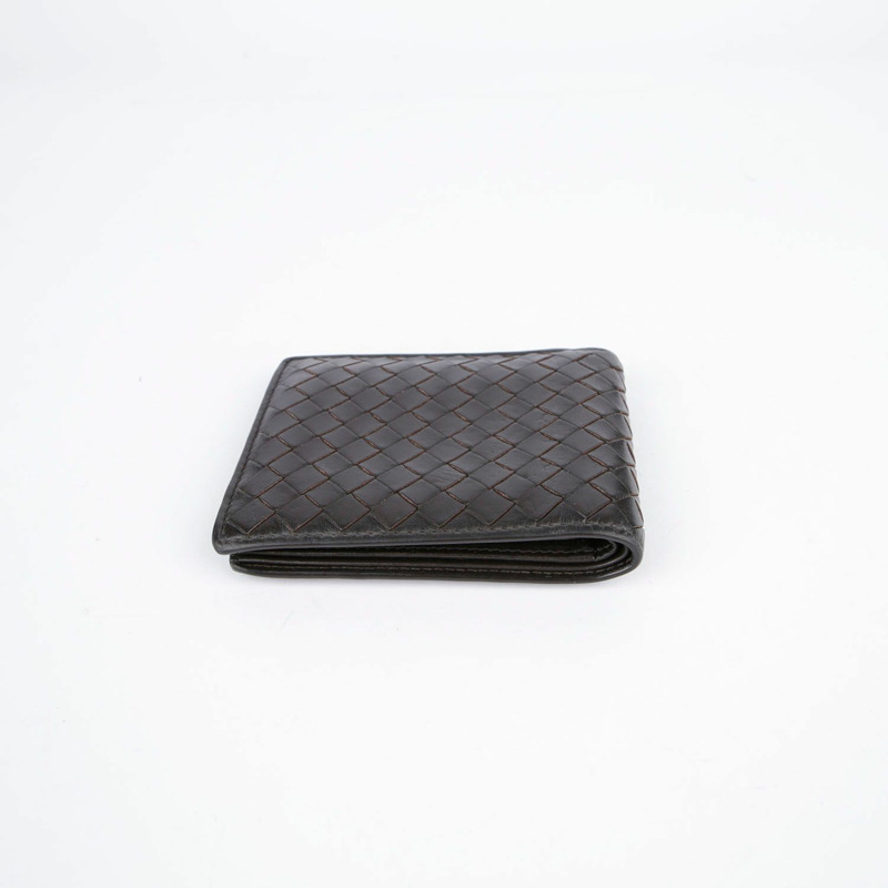 BOTTEGA VENETA 深棕色皮革 Intrecciato 錢包-3