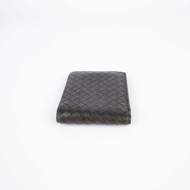BOTTEGA VENETA 深棕色皮革 Intrecciato 錢包-4