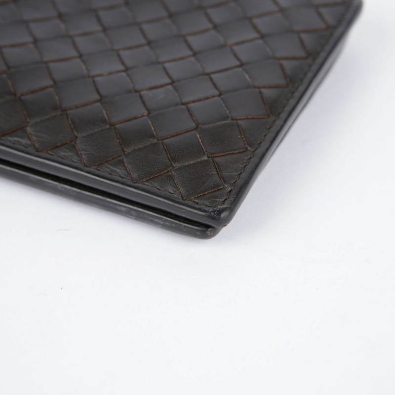 BOTTEGA VENETA 深棕色皮革 Intrecciato 錢包-8