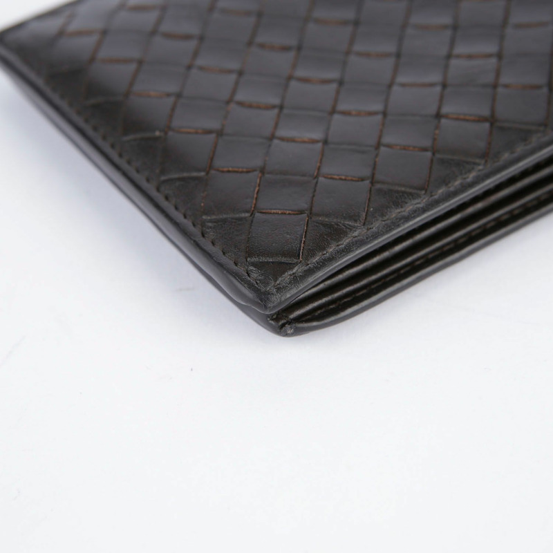 BOTTEGA VENETA 深棕色皮革 Intrecciato 錢包-9