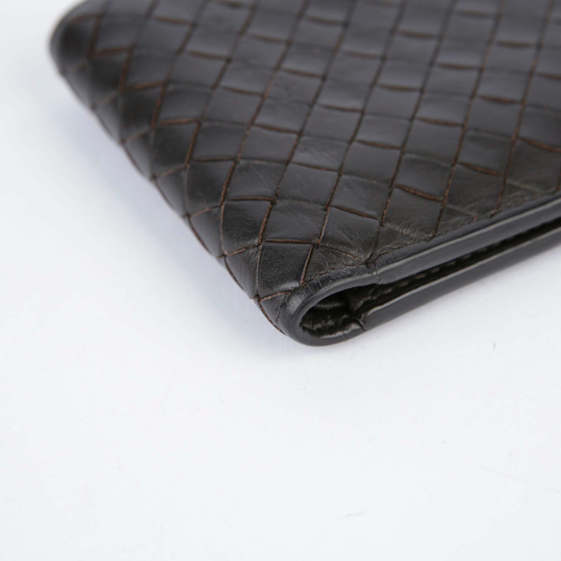 BOTTEGA VENETA 深棕色皮革 Intrecciato 錢包-10