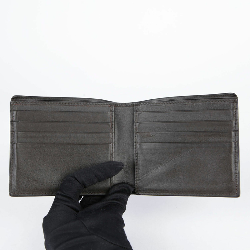 BOTTEGA VENETA 深棕色皮革 Intrecciato 錢包-13