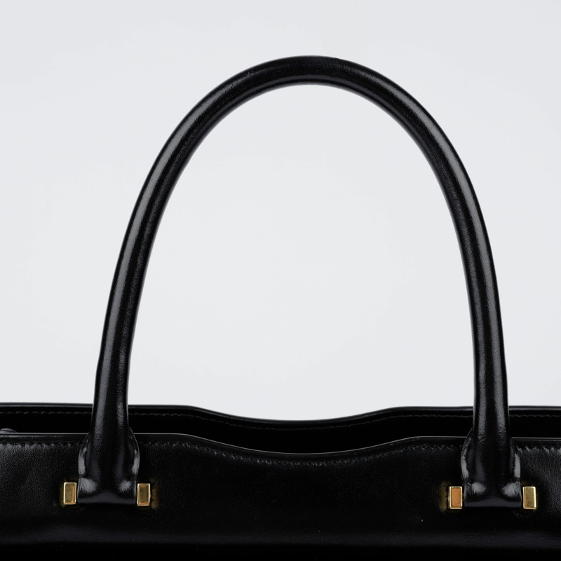 SAINT LAURENT 中型黑色皮革 Uptown 手提包和單肩包-2