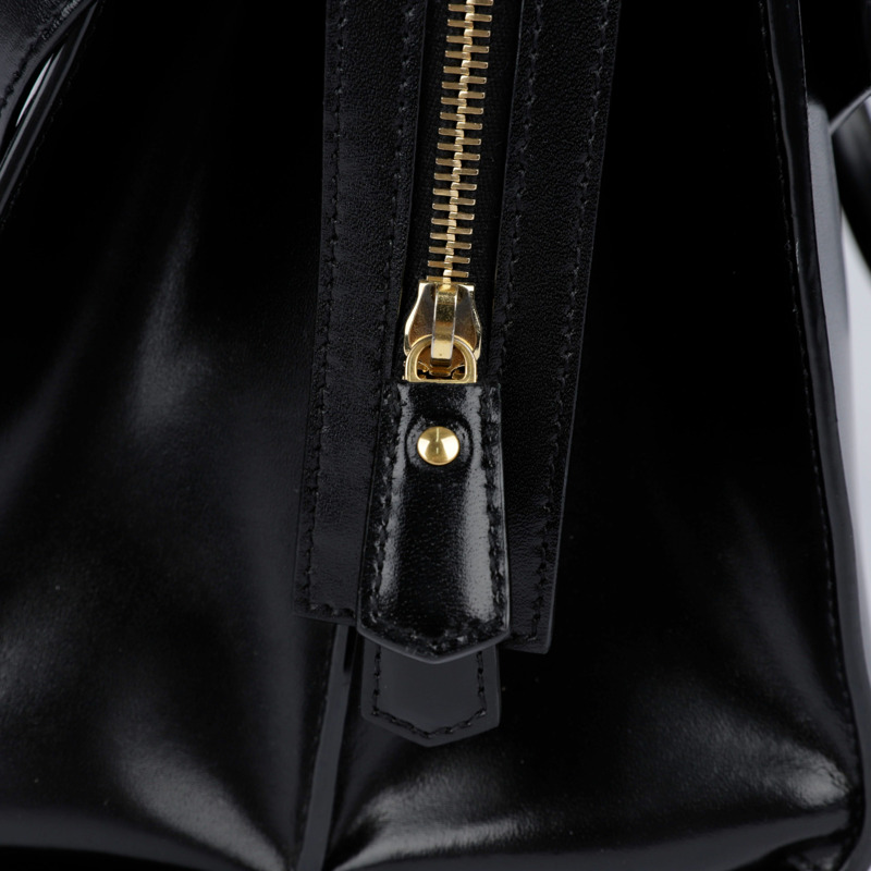 SAINT LAURENT 中型黑色皮革 Uptown 手提包和單肩包-5