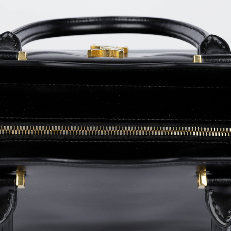 SAINT LAURENT 中型黑色皮革 Uptown 手提包和單肩包-11