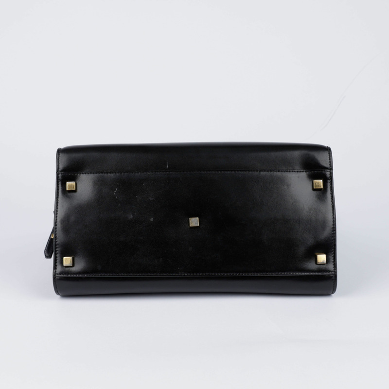 SAINT LAURENT 中型黑色皮革 Uptown 手提包和單肩包-14