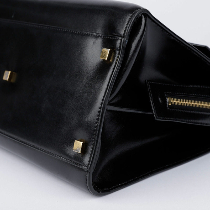 SAINT LAURENT 中型黑色皮革 Uptown 手提包和單肩包-17