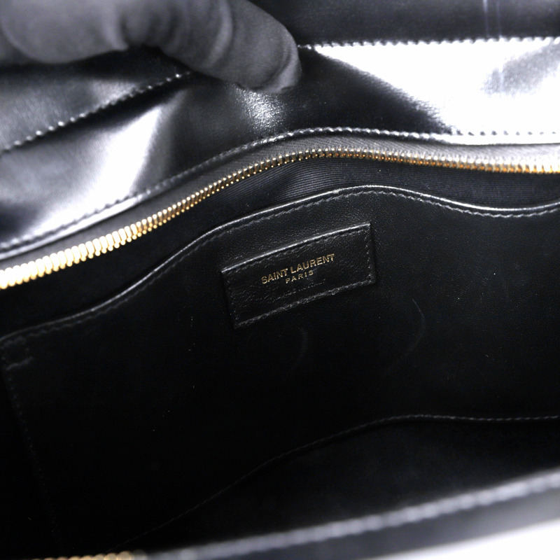 SAINT LAURENT 中型黑色皮革 Uptown 手提包和單肩包-19