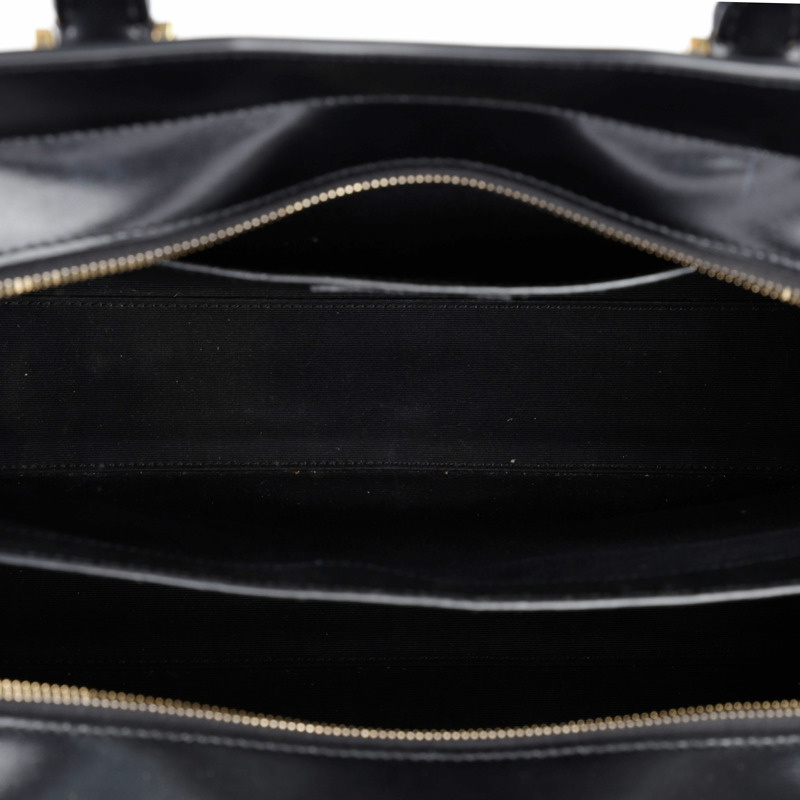 SAINT LAURENT 中型黑色皮革 Uptown 手提包和單肩包-20