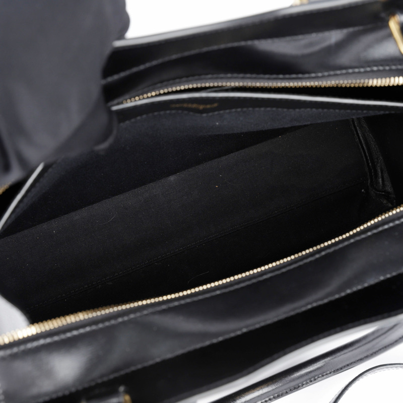 SAINT LAURENT 中型黑色皮革 Uptown 手提包和單肩包-21