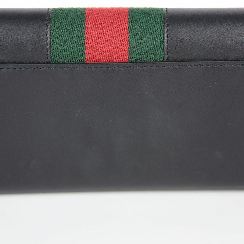 GUCCI Silvi 長皮夾 黑色皮革-6