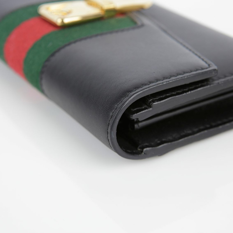 GUCCI Silvi 長皮夾 黑色皮革-7