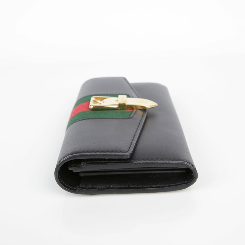 GUCCI Silvi 長皮夾 黑色皮革-8
