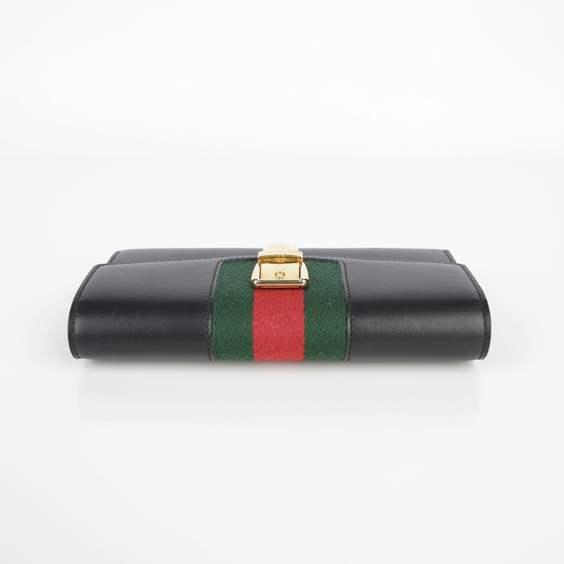 GUCCI Silvi 長皮夾 黑色皮革-14