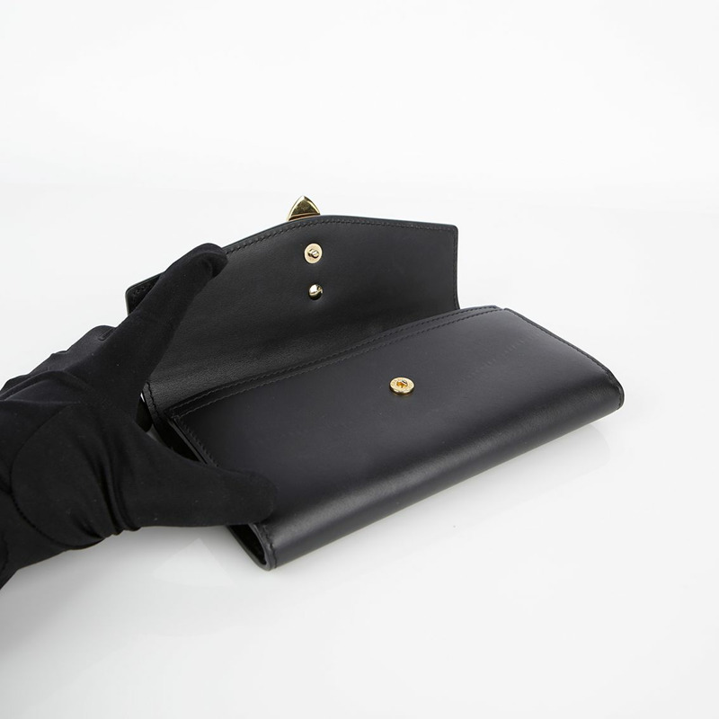 GUCCI Silvi 長皮夾 黑色皮革-15