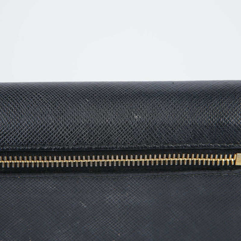 PRADA 黑色 Saffiano 皮革長皮夾-10