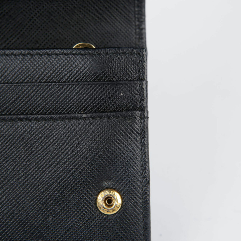 PRADA 黑色 Saffiano 皮革長皮夾-13