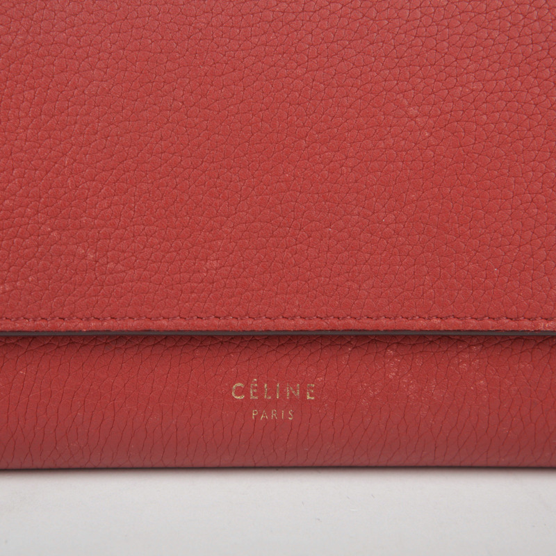 CELINE 紅色皮革多功能長皮夾-1