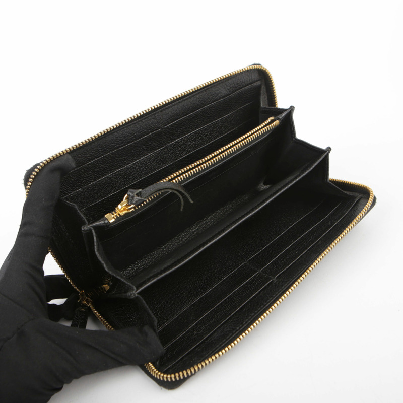 BALENCIAGA 巨型金屬邊拉鍊長版皮夾 黑色-9