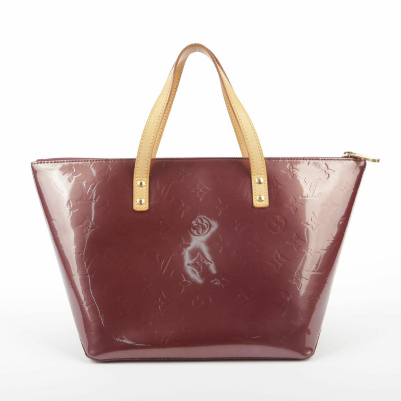 LOUIS VUITTON Monogram Vernis Amarante Bellevue 小號手提包-3