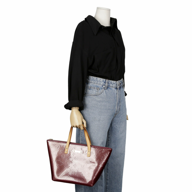 LOUIS VUITTON Monogram Vernis Amarante Bellevue 小號手提包-12