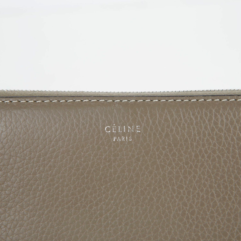 CELINE 修復皮革垂直拉鍊長皮夾-8