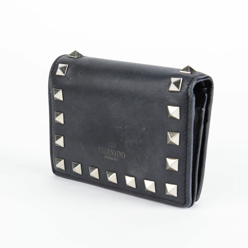 VALENTINO 黑色皮革 Rockstud 皮夾 P2P0P39-2
