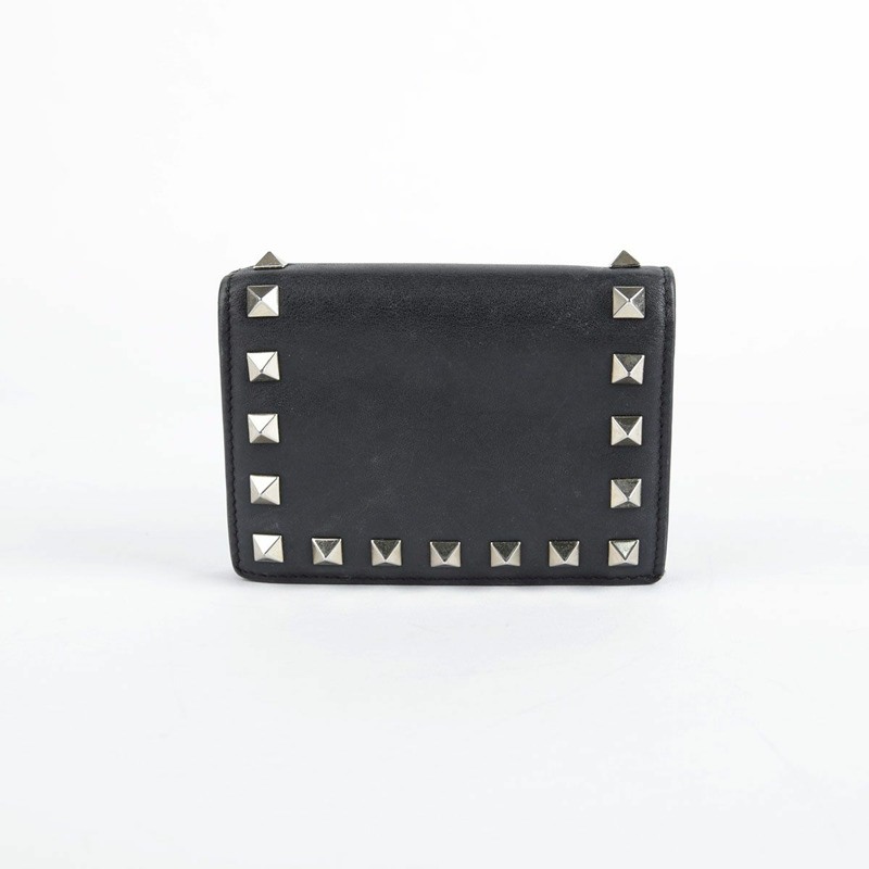 VALENTINO 黑色皮革 Rockstud 皮夾 P2P0P39-3