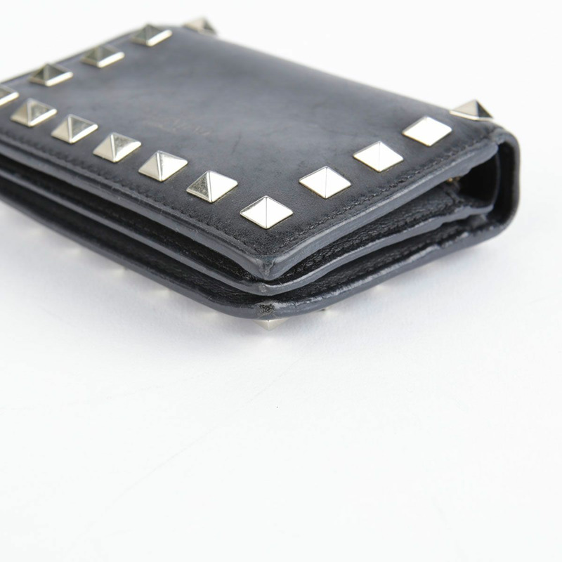 VALENTINO 黑色皮革 Rockstud 皮夾 P2P0P39-8