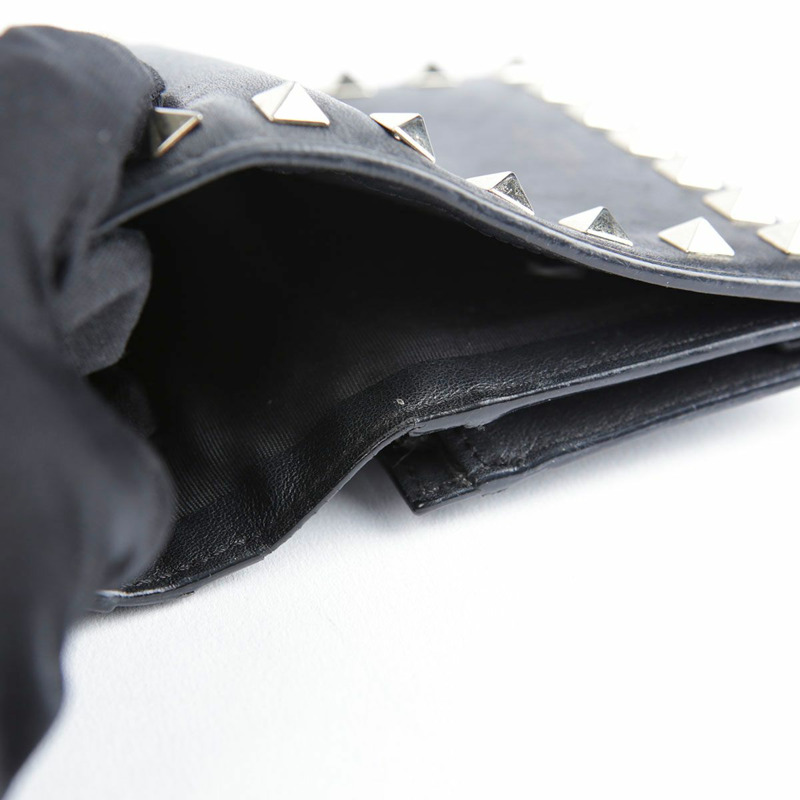 VALENTINO 黑色皮革 Rockstud 皮夾 P2P0P39-18