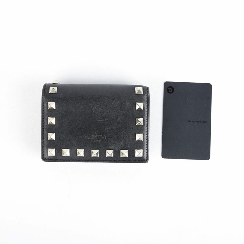 VALENTINO 黑色皮革 Rockstud 皮夾 P2P0P39-19