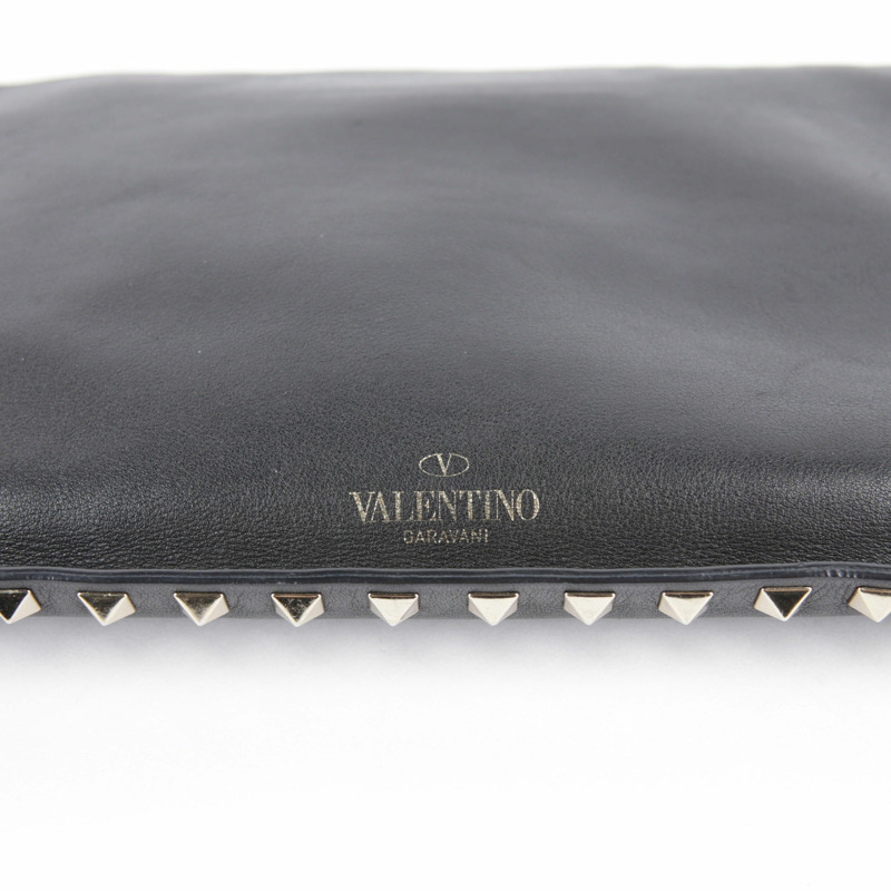 VALENTINO 黑色皮革 Rockstud 手拿包 0269-2