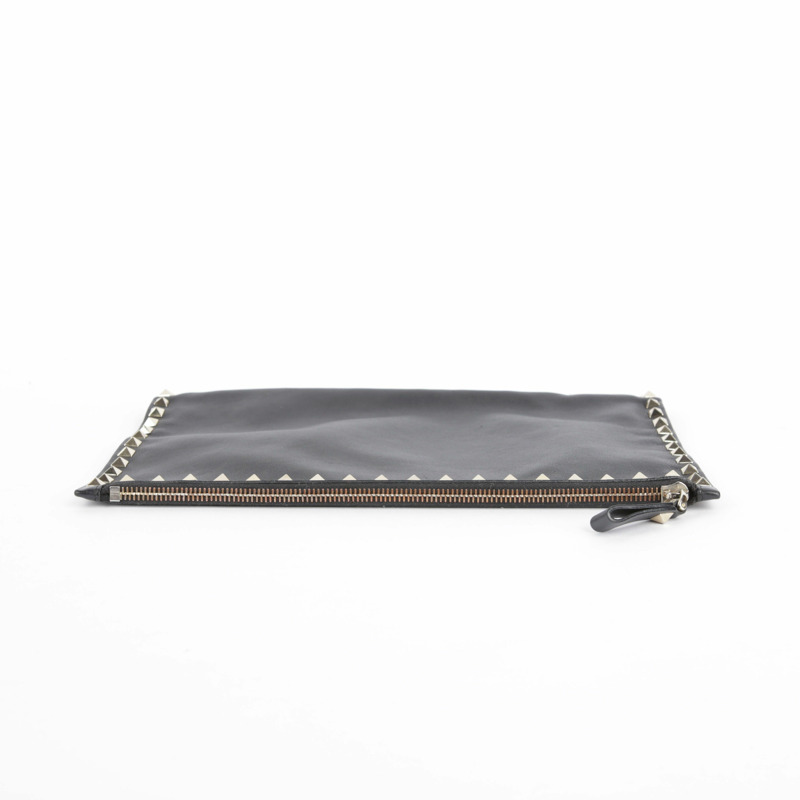 VALENTINO 黑色皮革 Rockstud 手拿包 0269-10