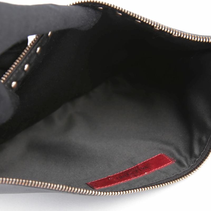 VALENTINO 黑色皮革 Rockstud 手拿包 0269-12
