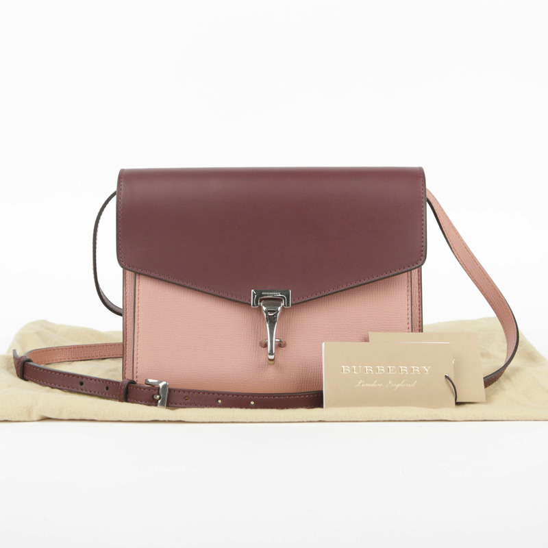 BURBERRY 雙色皮革 Macken 斜背包-0