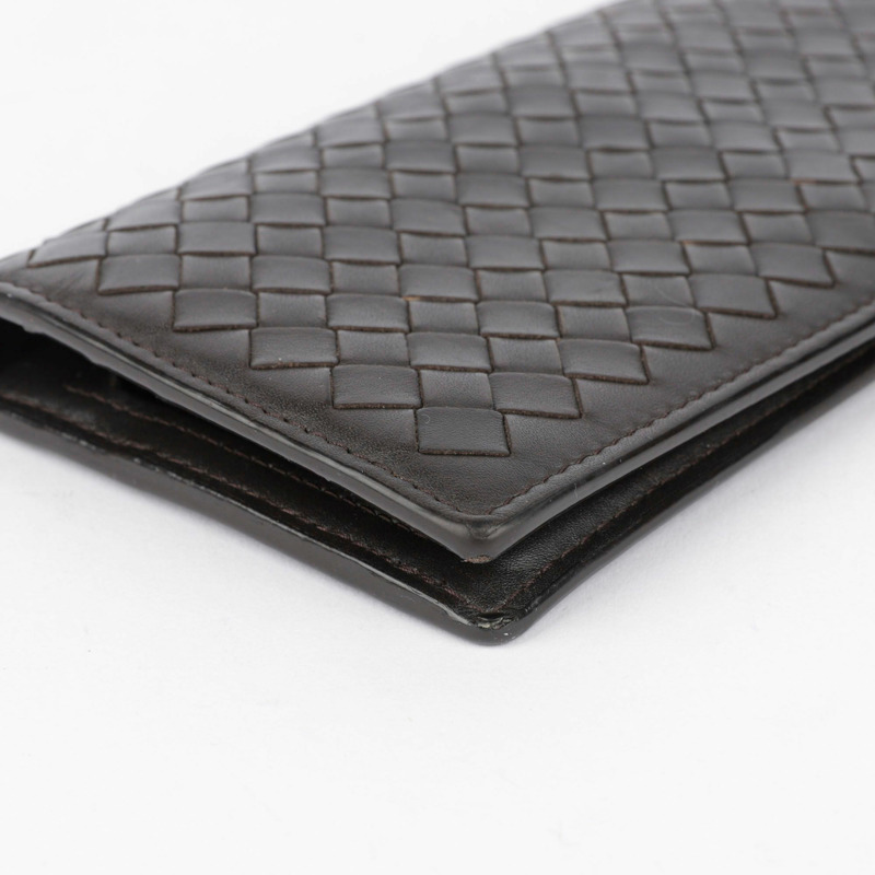 BOTTEGA VENETA 深棕色 Intrecciato 皮革 VN Continental 長皮夾-9