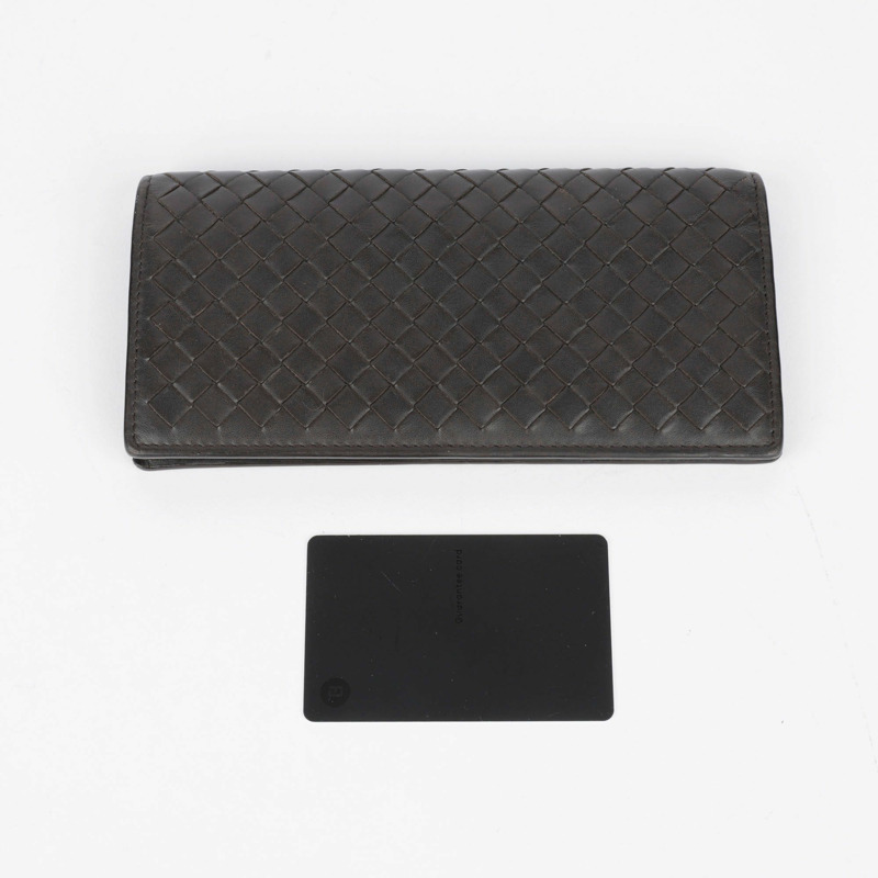 BOTTEGA VENETA 深棕色 Intrecciato 皮革 VN Continental 長皮夾-17
